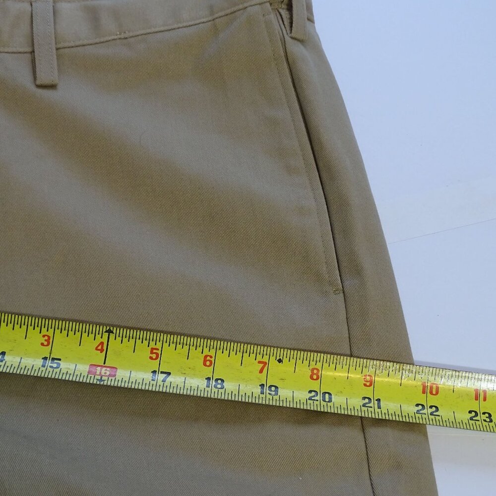 Lands End Men Khaki Flat Front Traditional Fit Chino Pants Size 34 Uniform Work - Picture 11 of 15